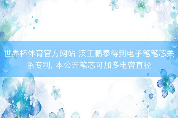 世界杯体育官方网站 汉王鹏泰得到电子笔笔芯关系专利, 本公开笔芯可加多电容直径