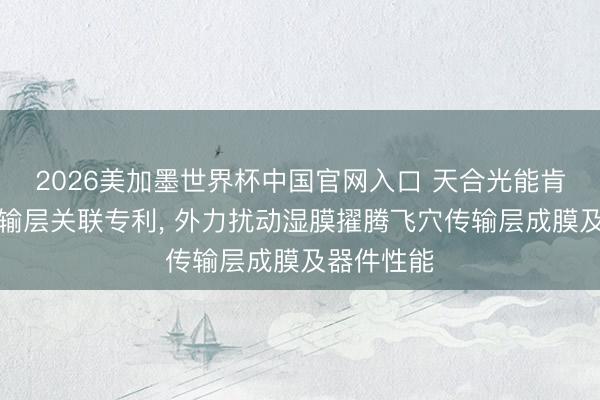 2026美加墨世界杯中国官网入口 天合光能肯求空穴传输层关联专利, 外力扰动湿膜擢腾飞穴传输层成膜及器件性能
