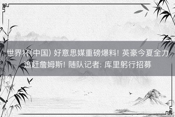 世界杯(中国) 好意思媒重磅爆料! 英豪今夏全力追赶詹姆斯! 随队记者: 库里躬行招募