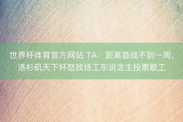 世界杯体育官方网站 TA:距离首战不到一周,洛杉矶天下杯怒放场工东说念主投票歇工