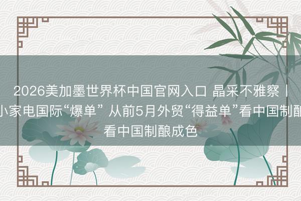 2026美加墨世界杯中国官网入口 晶采不雅察丨国货小家电国际“爆单” 从前5月外贸“得益单”看中国制酿成色
