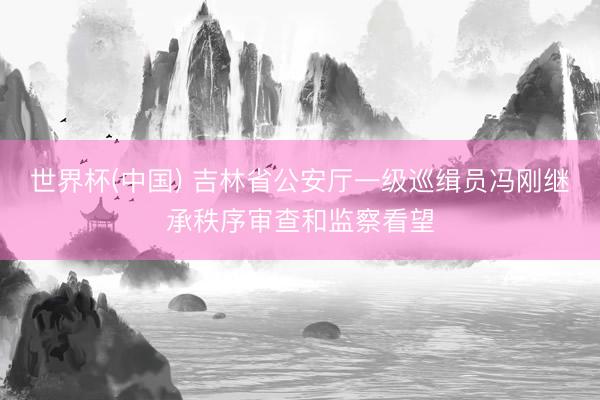 世界杯(中国) 吉林省公安厅一级巡缉员冯刚继承秩序审查和监察看望