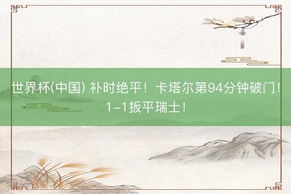 世界杯(中国) 补时绝平！卡塔尔第94分钟破门！1-1扳平瑞士！