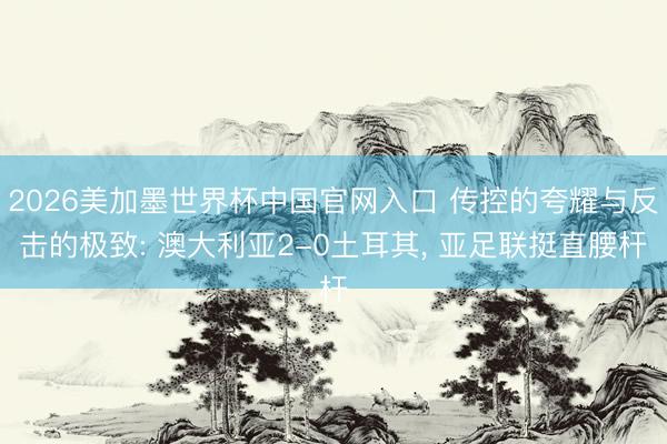 2026美加墨世界杯中国官网入口 传控的夸耀与反击的极致: 澳大利亚2-0土耳其, 亚足联挺直腰杆