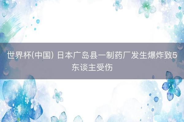 世界杯(中国) 日本广岛县一制药厂发生爆炸致5东谈主受伤