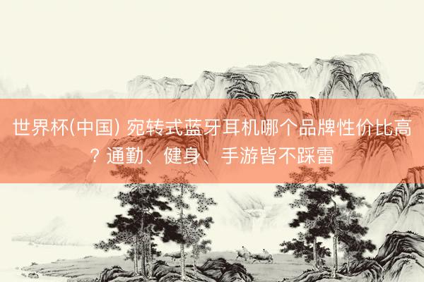 世界杯(中国) 宛转式蓝牙耳机哪个品牌性价比高? 通勤、健身、手游皆不踩雷